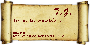 Tomasits Gusztáv névjegykártya